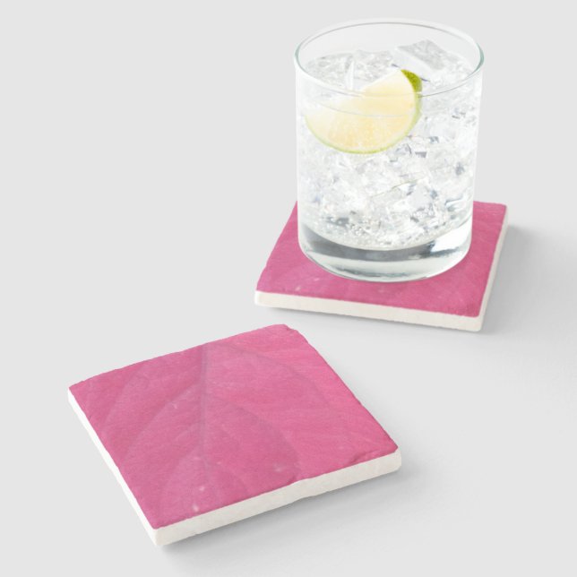 Purple Fall Leaf Stone Coaster (Side)
