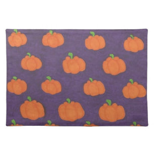 Purple Fall Pumpkin Pattern Cloth Placemat