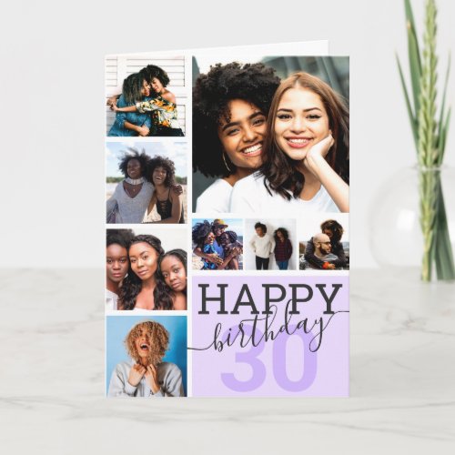 Purple Family Friends Photo Collage Happy Birthday