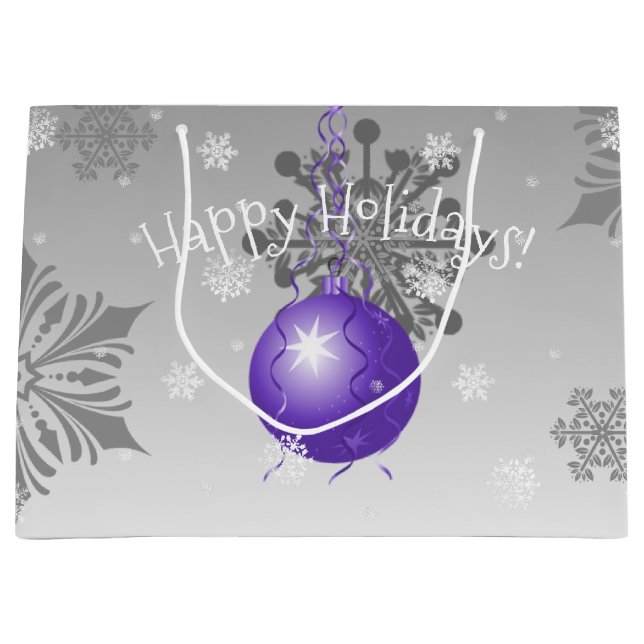 Purple Fancy Christmas Ornament Gift Bag (Front)