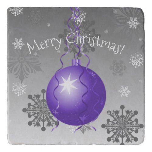 Purple Fancy Christmas Ornament Trivet