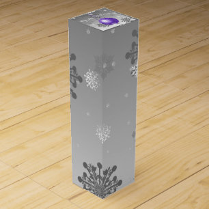 Purple Fancy Christmas Ornament Wine Gift Box