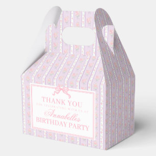 Purple Fancy Floral Birthday Party Gable Favor Boxes