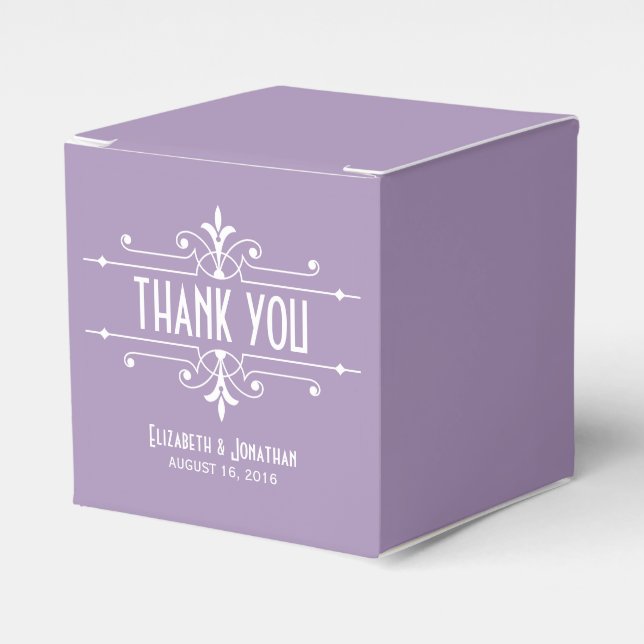 Purple Fancy Ornamental Favor Boxes (Front Side)
