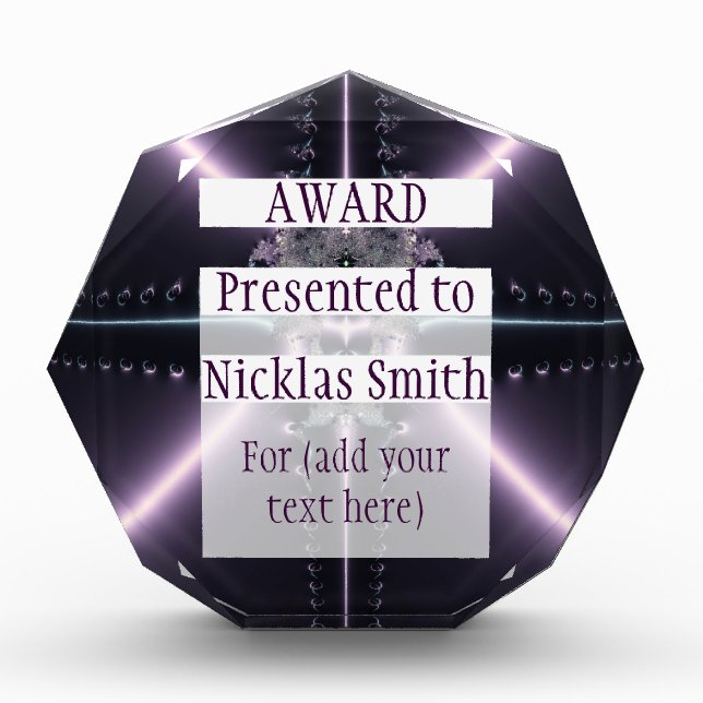Purple Fantasy Acrylic Award - Customized (Front)