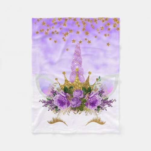 Purple Fantasy and Golden Stars Unicorn