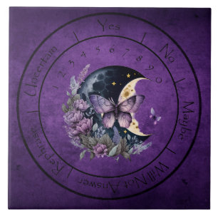 Purple Fantasy Butterfly Pendulum  Ceramic Tile
