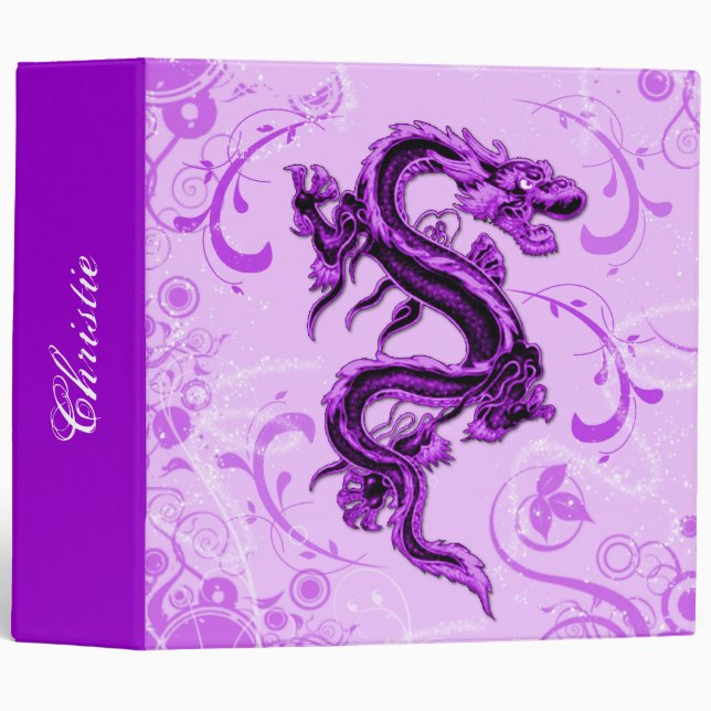 Purple Fantasy Dragon All Purpose Binder (Front/Spine)