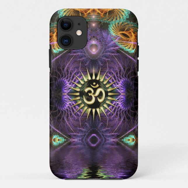 Purple Fantasy Fractals NewAge Aum iPhone 5 Case-Mate iPhone Case (Back)
