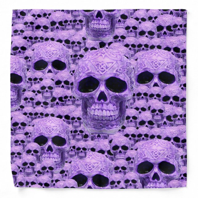 Purple fantasy gothic skull bandana (Front)