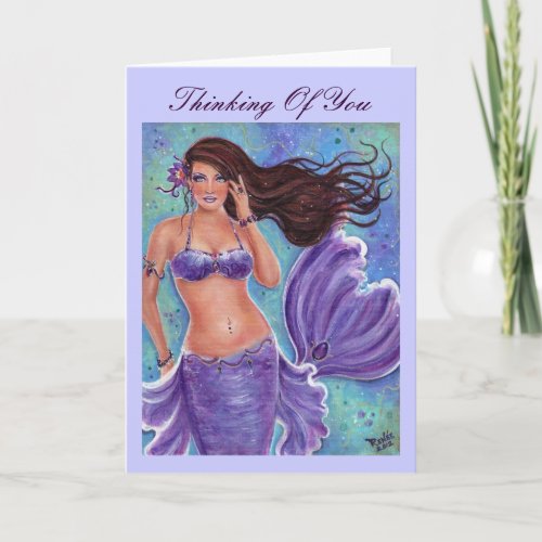 Purple Fantasy Mermaid Greeting Card By Renee