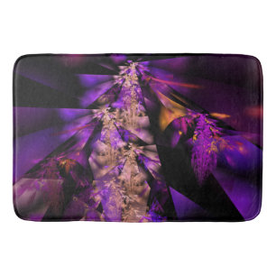 Purple fantasy - modern fractal  bath mat