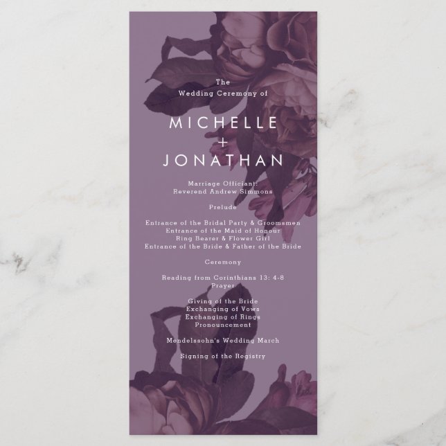 Purple Fantasy Wedding Program (Front)
