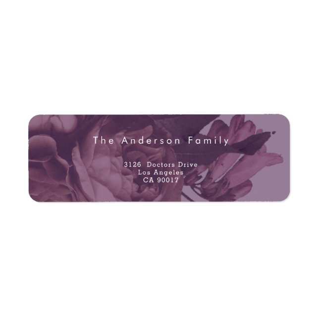 Purple fantasy Wedding return address label (Front)