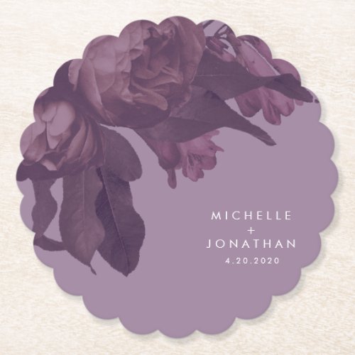 Purple Fantasy Wedding Table Coaster