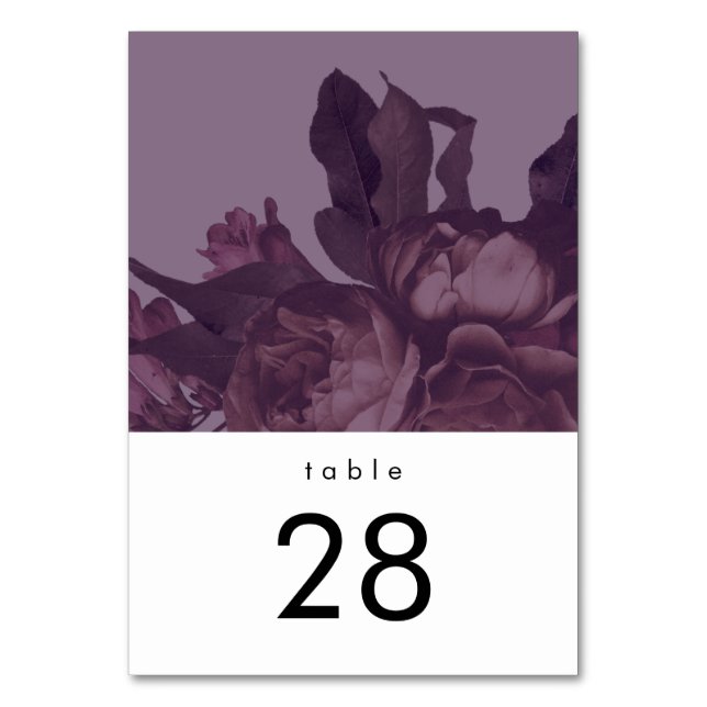 Purple Fantasy Wedding Table Numbers (Front)
