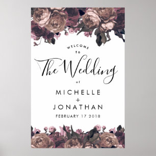 Purple Fantasy Wedding Welcome Poster Sign