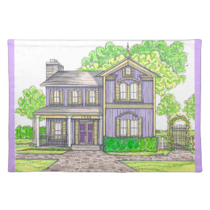 Purple Farmhouse Cloth Placemat