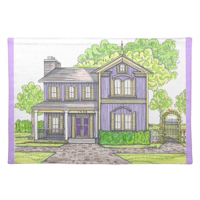 Purple Farmhouse Cloth Placemat (Front)