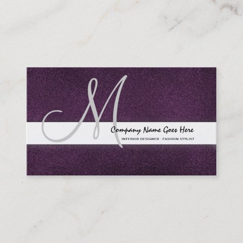 Purple fashion stylist suede business card template