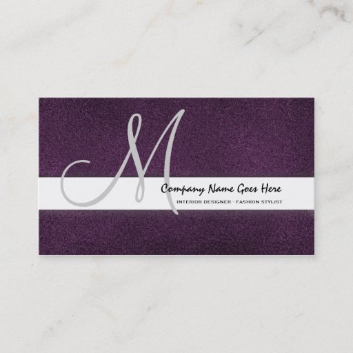 Customizable Purple fashion stylist suede business card template