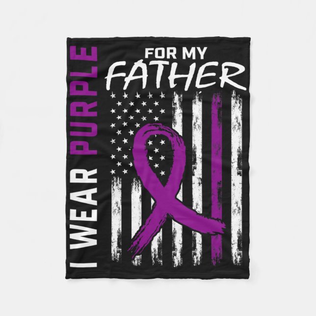 Purple Father Dad Dementia Heimerheimer Awareness  Fleece Blanket (Front)