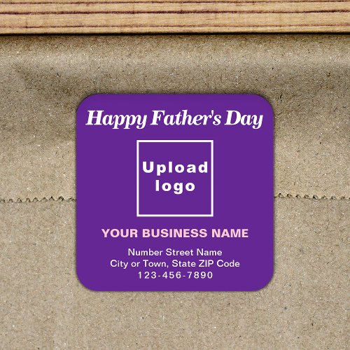 Purple Fathers Day Business Square Sticker