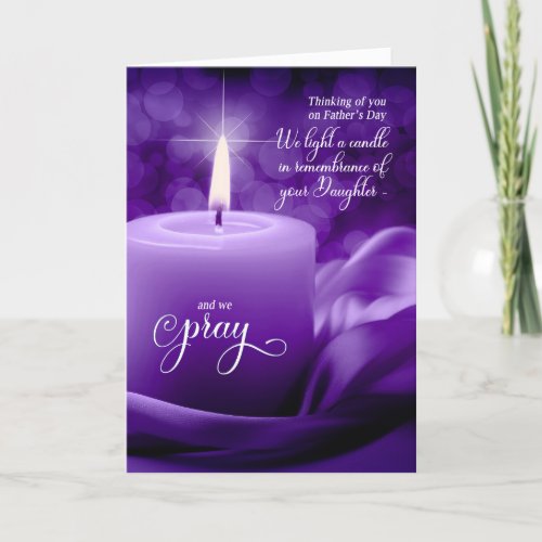 Purple Fathers Day Remembering a Child Holiday Card