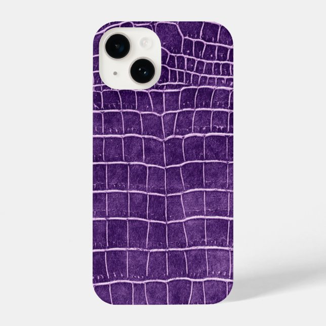Purple Faux Crocodile Pattern iPhone Case (Back)