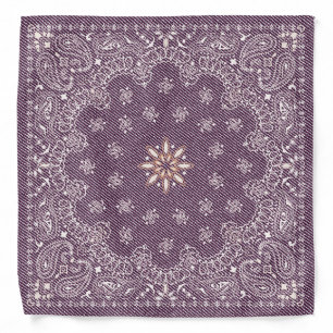 Purple Faux Denim Framed Kaleidoscope Bandana