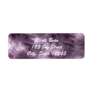 Purple Faux Foil Glamour Chic Invitation Label