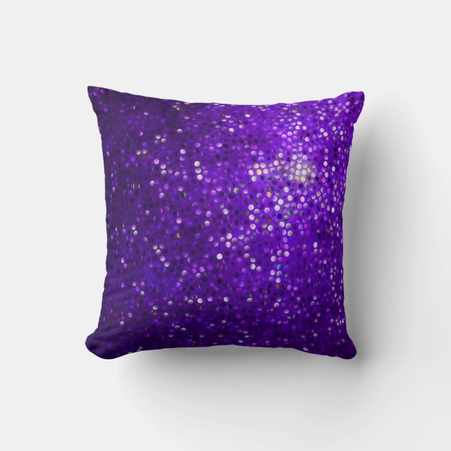 Purple Faux Glam Glitter Sparkle Pillows (Front)