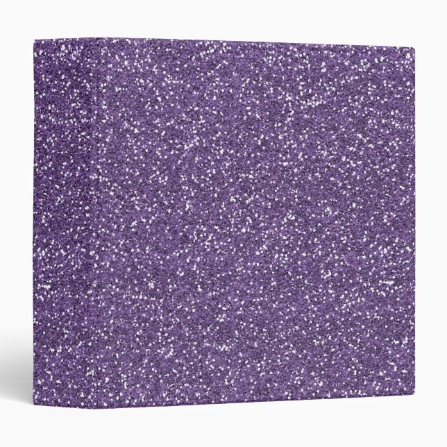 Purple Faux Glitter 3 Ring Binder (Front/Spine)