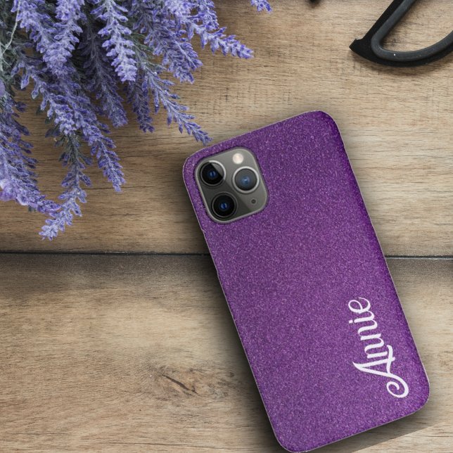 Purple   Faux Glitter Beautiful Sparkly Cute Name Case-Mate iPhone Case (Purple Faux Glitter Beautiful Sparkly Cute Name Case-Mate iPhone Case)