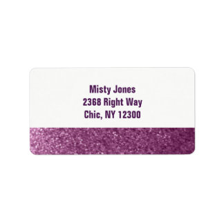 Purple Faux Glitter New Address Label