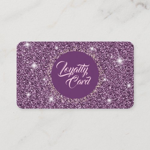 Purple Faux Glitter Shimmer Texture Loyalty Card