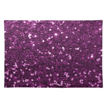 Purple Faux Glitter Sparkles Cloth Placemat by glamgoodies at Zazzle