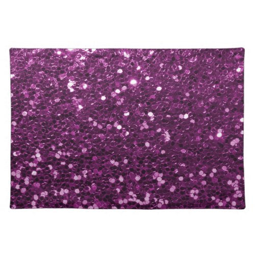 Purple Faux Glitter Sparkles Cloth Placemat