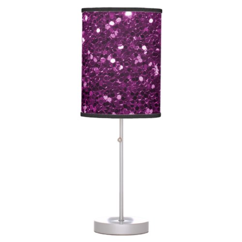 Purple Faux Glitter Sparkles Table Lamp