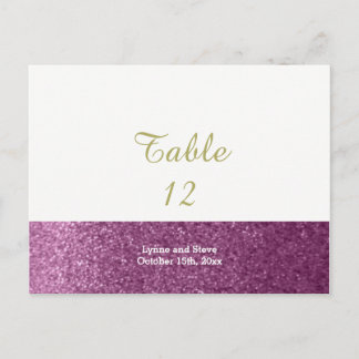 Purple Faux Glitter Table Seating Card