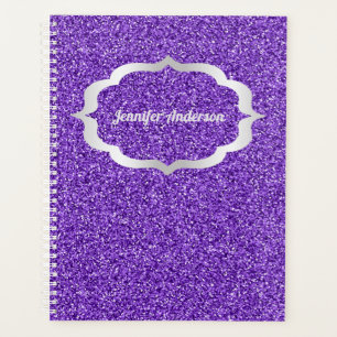 Purple Faux Glitter Your Name Share Your Sparkle Planner