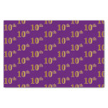 [ Thumbnail: Purple, Faux Gold 10th (Tenth) Event Tissue Paper ]