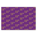 [ Thumbnail: Purple, Faux Gold 11th (Eleventh) Event Tissue Paper ]