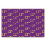 [ Thumbnail: Purple, Faux Gold 12th (Twelfth) Event Tissue Paper ]