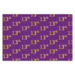[ Thumbnail: Purple, Faux Gold 13th (Thirteenth) Event Tissue Paper ]