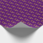 [ Thumbnail: Purple, Faux Gold 13th (Thirteenth) Event Wrapping Paper ]