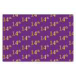 [ Thumbnail: Purple, Faux Gold 14th (Fourteenth) Event Tissue Paper ]