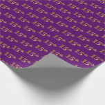 [ Thumbnail: Purple, Faux Gold 15th (Fifteenth) Event Wrapping Paper ]