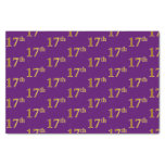 [ Thumbnail: Purple, Faux Gold 17th (Seventeenth) Event Tissue Paper ]