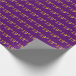 [ Thumbnail: Purple, Faux Gold 19th (Nineteenth) Event Wrapping Paper ]